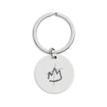 Engraved Stainless Steel Round Keychain — Minimal Crown & 'Always & Forever' Charm